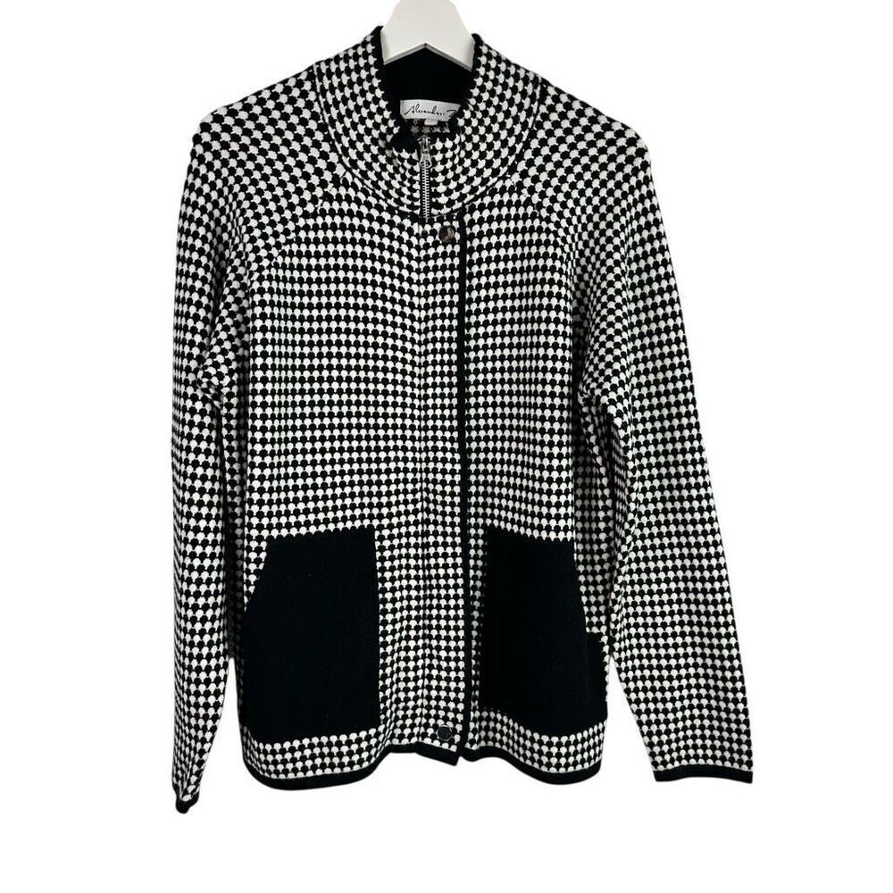 Alexander Black White Womens Large Jacket